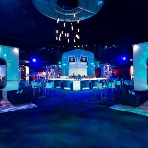corporate party event TV network upfront entertainment bar design layout | scenicorp.coom
